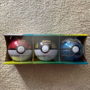 Pokemon Pokeball Tins, Pack of 3, New